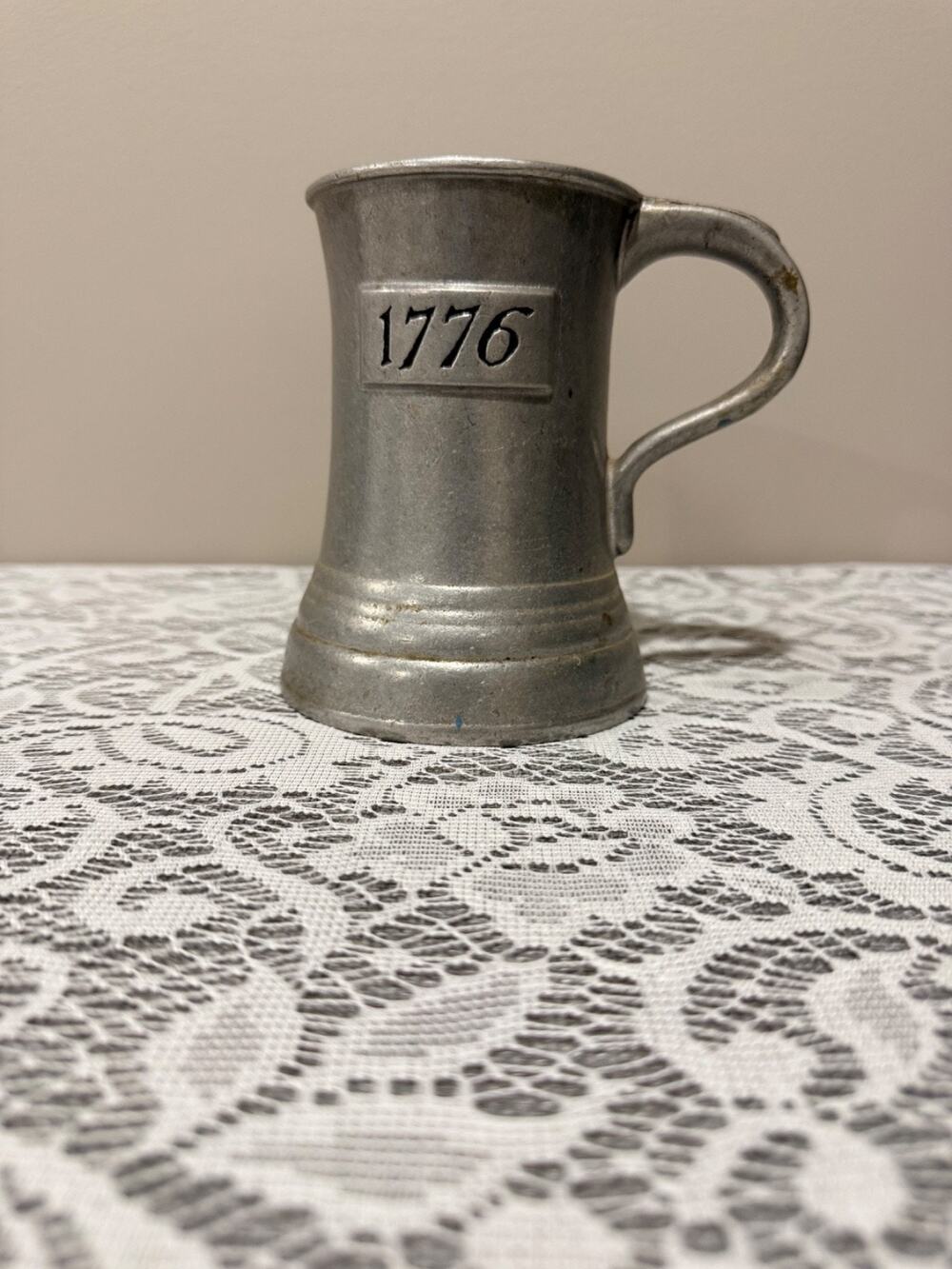 VINTAGE WILTON ARMETALE PEWTER MUG TANKARD STEIN 1776 INDEPENDENCE FOR AMERICA
